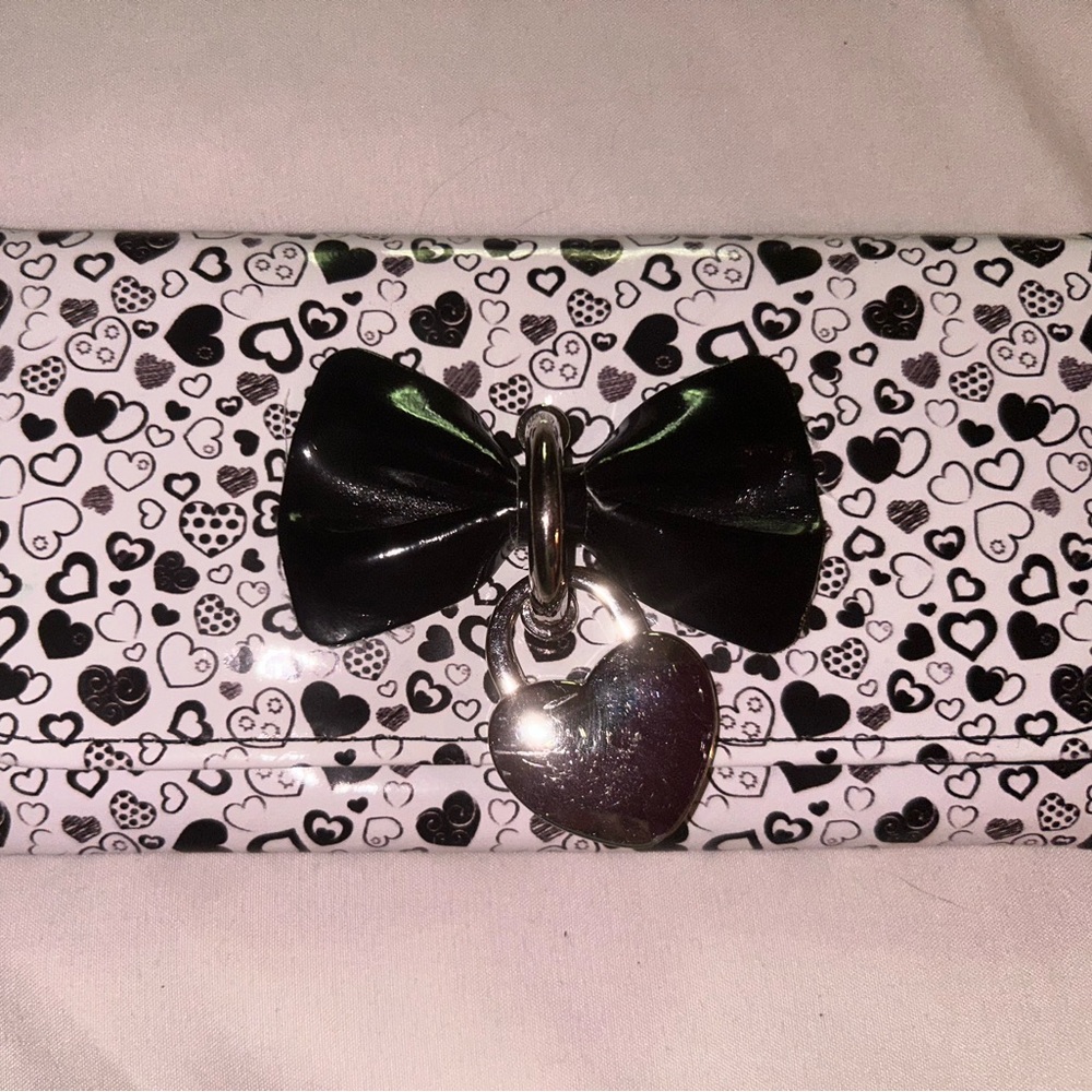 Betsey Johnson Black and White Heart Wallet